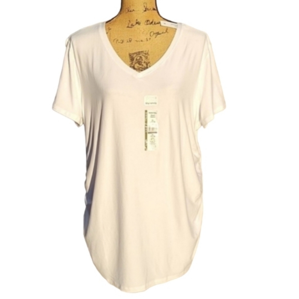 NWT Ultra Soft, Eco-friendly Maternity Tunic with Ruched Sides